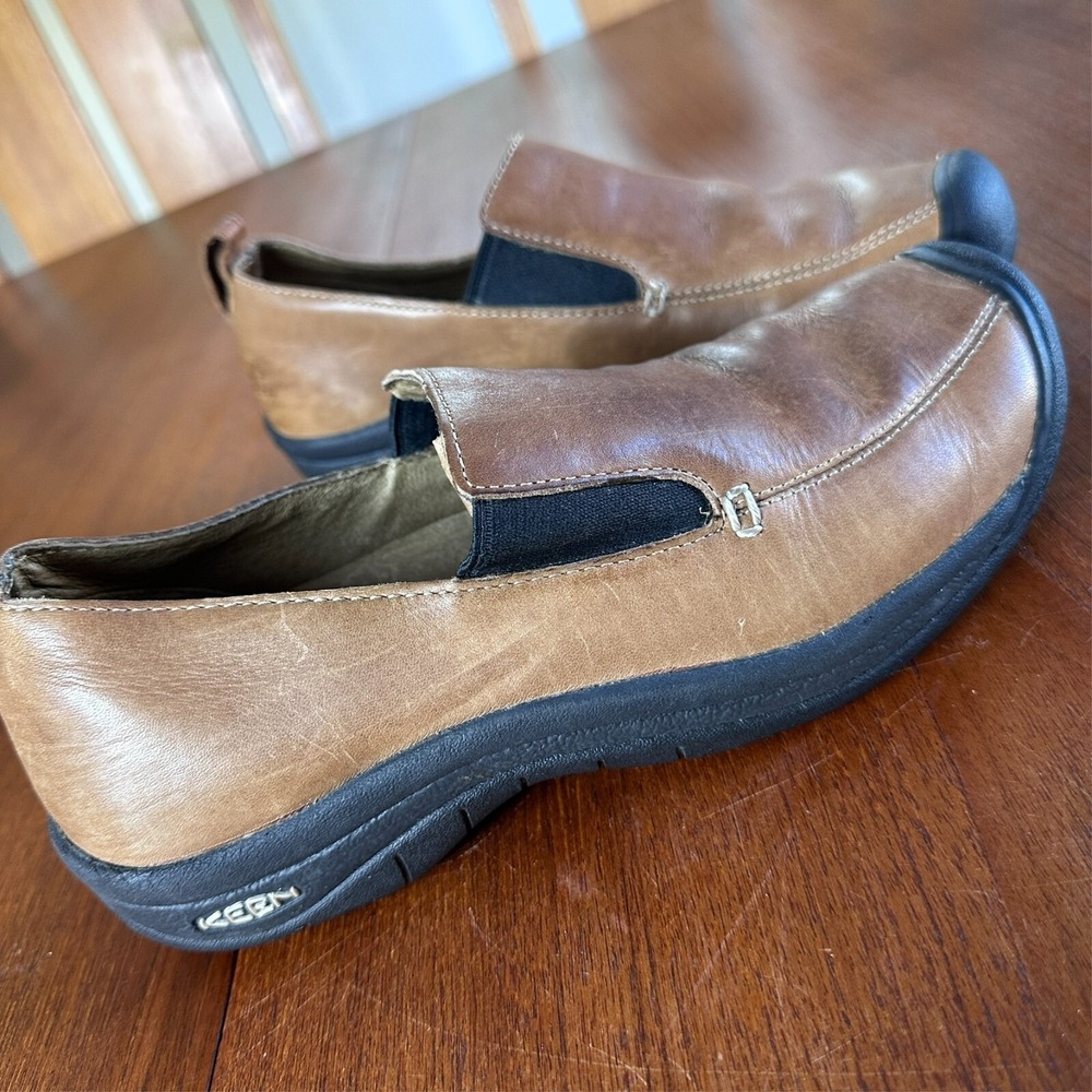 Keen Style #5364 Verona Brown Leather Stretch Slip On‎ Comfort Loafers Size 7.5
